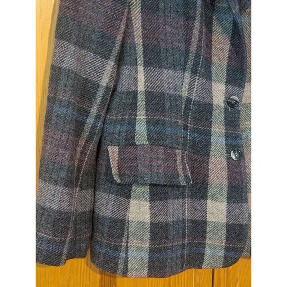 Evan Picone Blazer Academia Plaid 100% Wool Jacket Size 14 - Picture 7 of 16